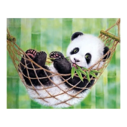 Zestaw kreatywny Diamentowa mozaika 30x40cm Panda w hamaku Flamingo Line (1(43))