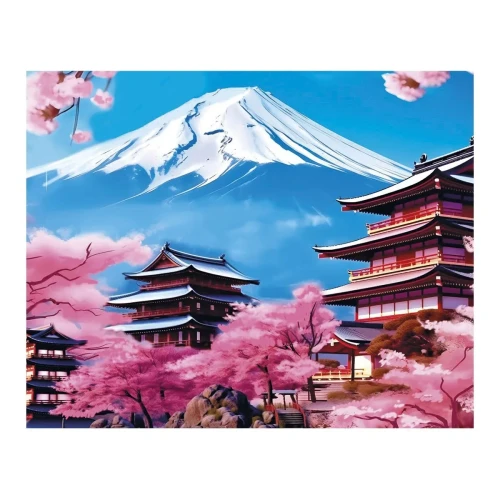 Zestaw kreatywny Diamentowa mozaika 30x40cm Góra Fuji Flamingo Line (11 Mount Fuji)