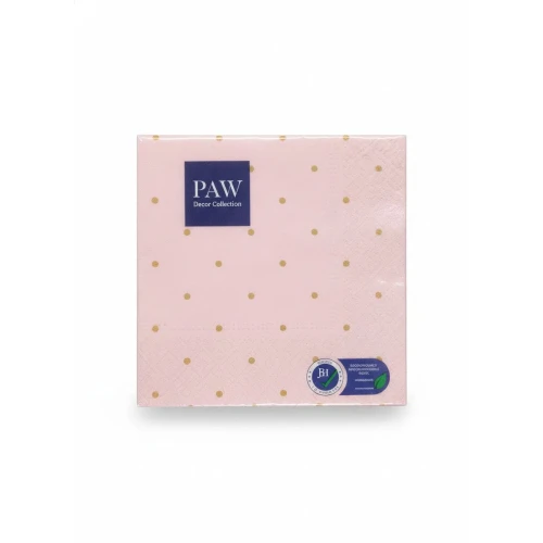 Serwetki Lunch Golden Dots light pink mix papier [mm:] 330x330 Paw (SDL144004)