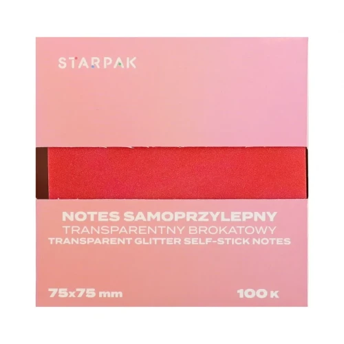 Notes samoprzylepny (karteczki) Transparentny ombre czerwony mix 100k [mm:] 75x75 Starpak (576525)