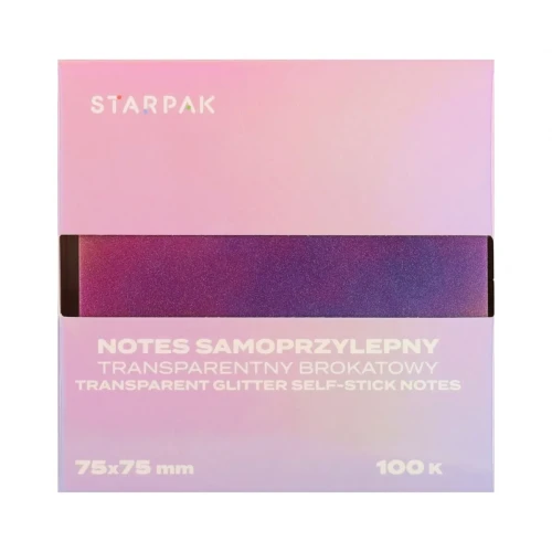 Notes samoprzylepny (karteczki) Transparentny ombre fioletowy mix 100k [mm:] 75x75 Starpak (576522)
