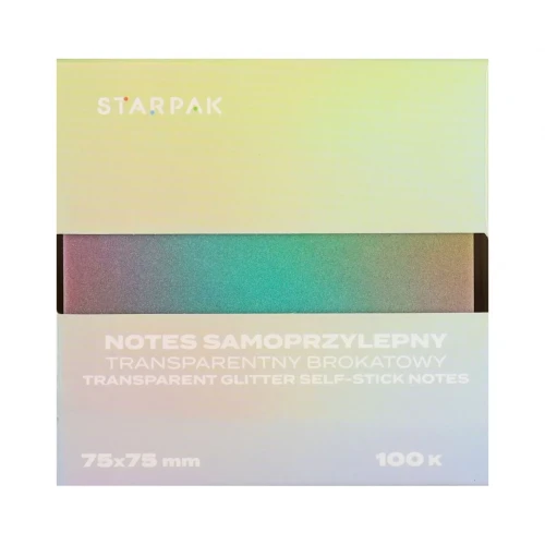 Notes samoprzylepny (karteczki) Transparentny ombre zielony mix 100k [mm:] 75x75 Starpak (576521)