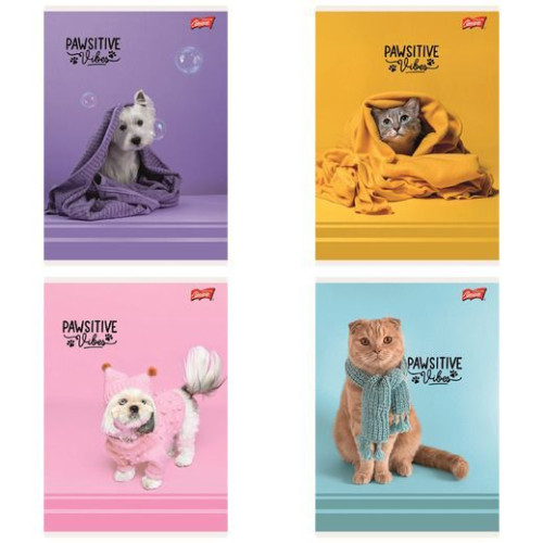 Zeszyt A5 Pawsitive Vibes 32k. 70g krata Unipap