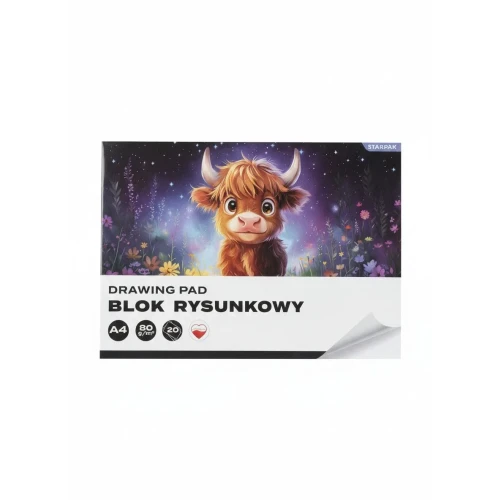 Blok rysunkowy A4 biały 80g 20k Starpak (587743)