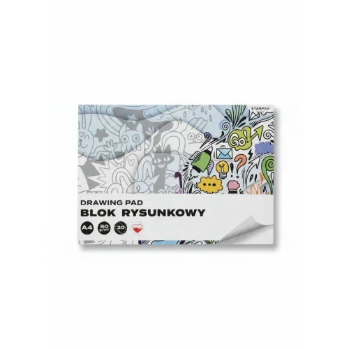 Blok rysunkowy A4 biały 80g 20k Starpak (587745)