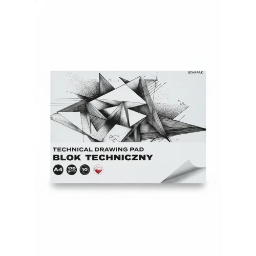 Blok techniczny A4 biały 170g 10k Starpak (587755)