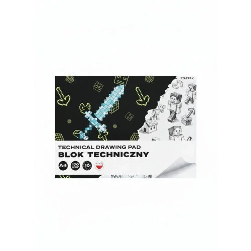 Blok techniczny A4 biały 170g 10k Starpak (588813)