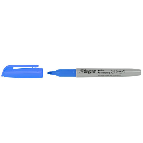 Marker permanentny STINGER wkład niebieski 1,5mm okrągła końcówka Toma