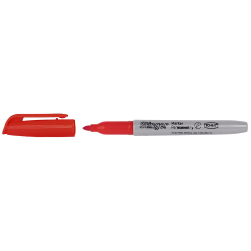 Marker permanentny czerwony wkład czerwony 1,5mm okrągła końcówka Toma (TO-323)