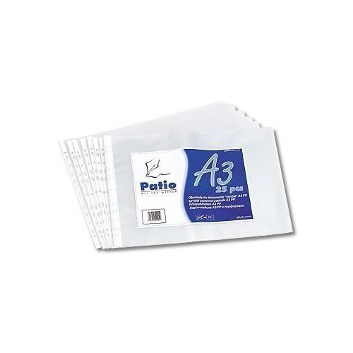 Koszulki na dokumenty krystaliczne A3 kolor: bezbarwny typu U Patio (401)
