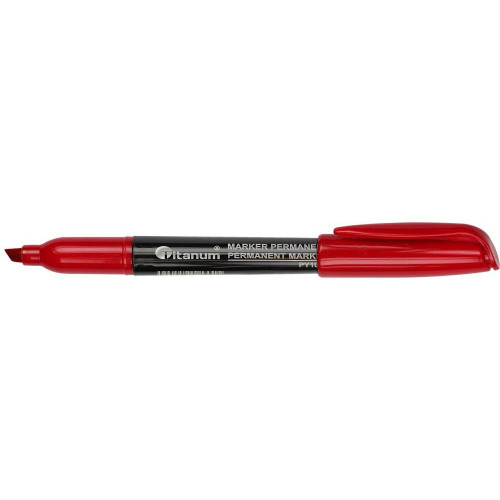 Marker permanentny wkład czerwony 1,0-4,2mm ścięta końcówka Titanum (PY1002-GY)