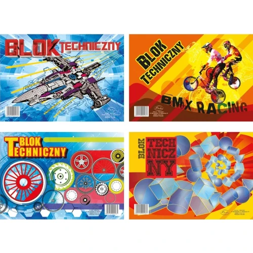 Blok techniczny A4 biały 10k Protos