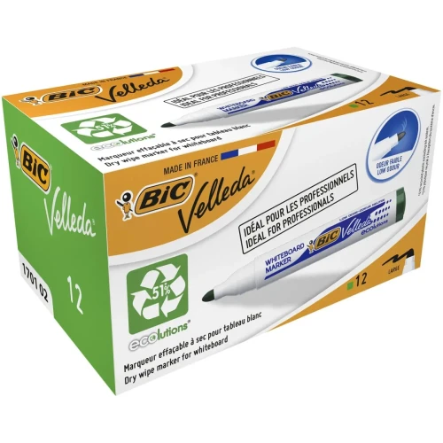 Marker suchościeralny Velleda Ecolutions 1701 wkład zielony 1,5mm okrągła końcówka Bic (904940)