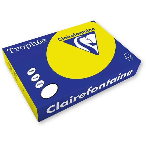 Papier kolorowy A4 kolorowy żółty jasny 250k. 120g Trophee (xca41292)