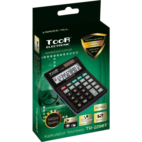 Kalkulator biurowy TOOR TR-2296T 12-pozycyjny – wodoodporny