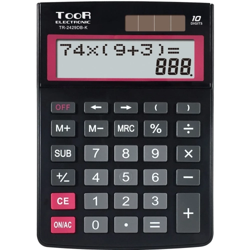 Kalkulator dwuliniowy TOOR TR-2429DB-K 10-pozycyjny