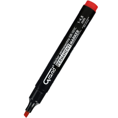 Marker permanent GRAND GR-103C czerwony – ścięta końc. – A”12