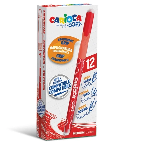 Długopis CARIOCA Oops wymazywalny czerwony (43039/03)