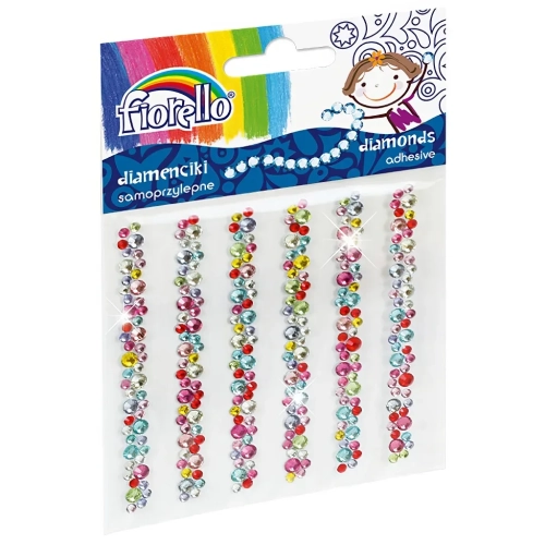 Diamenciki samoprzylepne Fiorello GR- DS08 mix kolorów w krótkich paskach