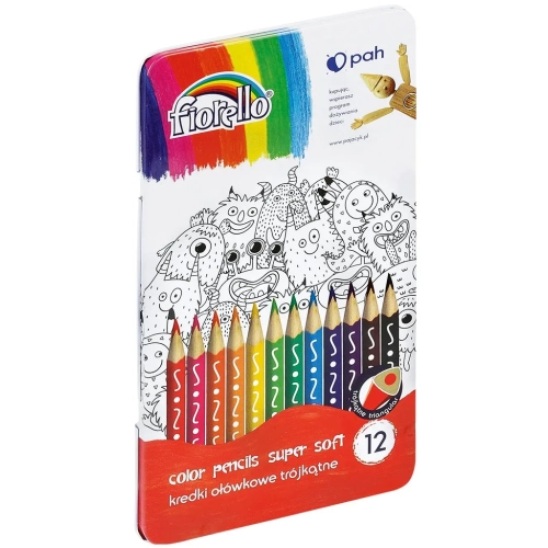 Kredki FIORELLO Super Soft 12 kol. metalowe op.