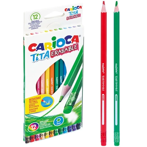 Kredki ołówkowe wymazywalne 12 kol CARIOCA TITA (42897)