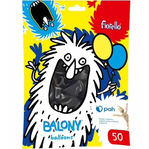 BALONY 12″ METAL CZARNY Fiorello 50 szt.