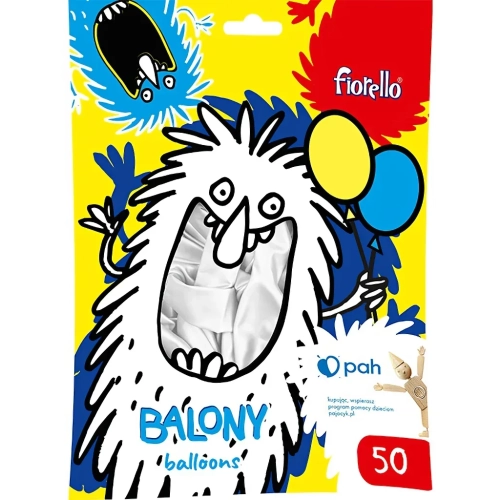 BALONY 10″ METAL BIAŁY Fiorello 50 szt.