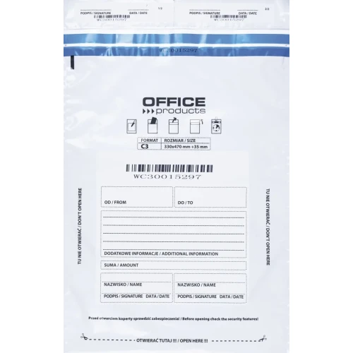 Koperta bezpieczna OFFICE PRODUCTS, C3, 330x470mm, 50szt., biała