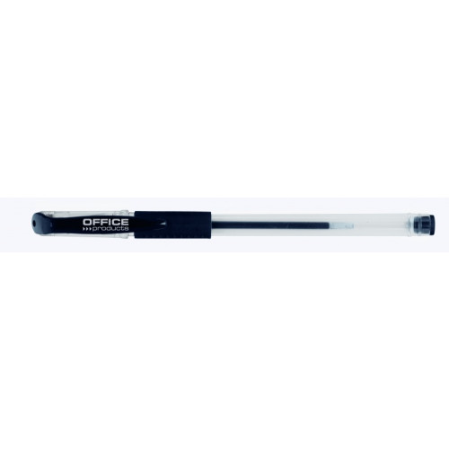 Długopis żelowy OFFICE PRODUCTS, gumowy uchwyt, 0,5mm, czarny
