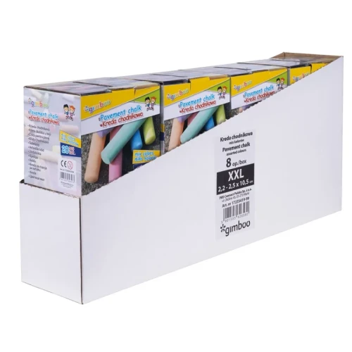 Kreda chodnikowa GIMBOO, XXL, w kartonowym pudełku, 20 szt., mix kolorów