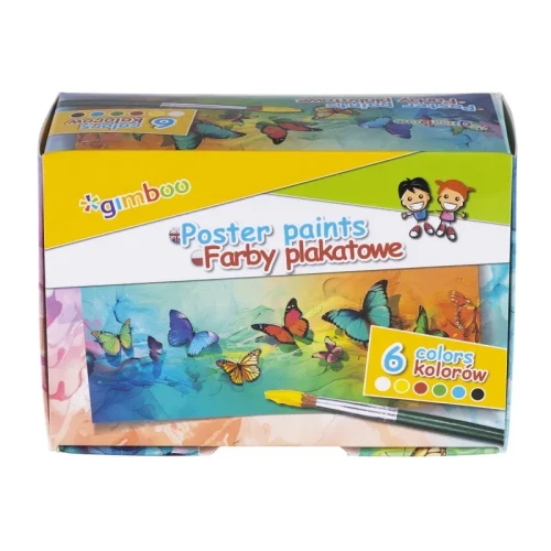 Farby plakatowe GIMBOO, 6x20ml, mix kolorów