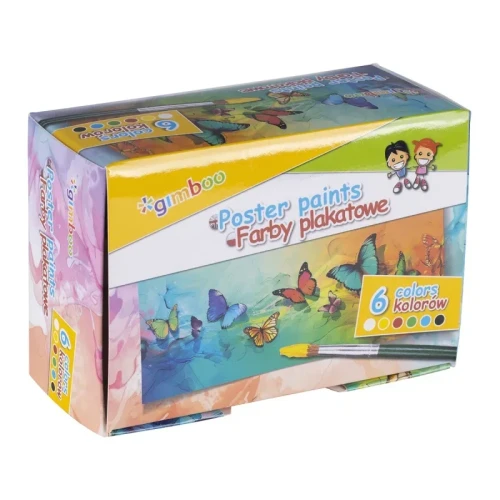 Farby plakatowe GIMBOO, 6x20ml, mix kolorów