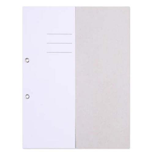 Skoroszyt OFFICE PRODUCTS Budget, karton, oczkowy, nadruk, 1/2, A4, 250gsm, biały