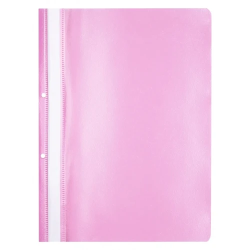 Skoroszyt OFFICE PRODUCTS, PP, A4, 2 otwory, 100/170mikr., wpinany, różowy