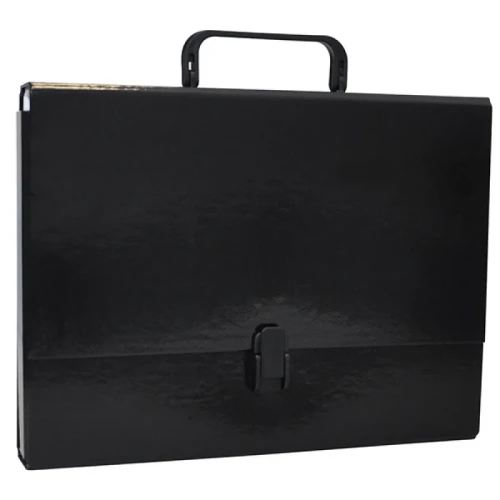 Teczka-pudełko OFFICE PRODUCTS, PP, A4/5cm, z rączką i zamkiem, czarna