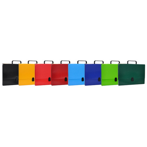 Teczka-pudełko OFFICE PRODUCTS, PP, A4/5cm, z rączką i zamkiem, mix kolorów