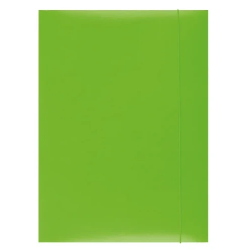 Teczka z gumką OFFICE PRODUCTS, karton/lakier, A4, 350gsm, 3-skrz., zielona