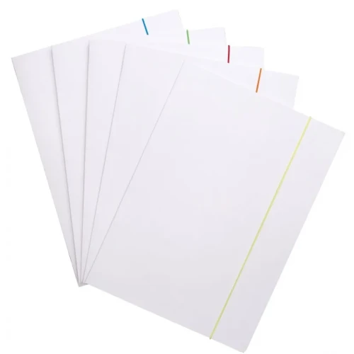 Teczka z gumką OFFICE PRODUCTS, karton, A4, 300gsm, 3-skrz., gumka mix kolorów, biała