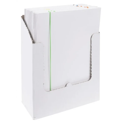 Teczka z gumką OFFICE PRODUCTS, karton, A4, 300gsm, 3-skrz., gumka mix kolorów, biała