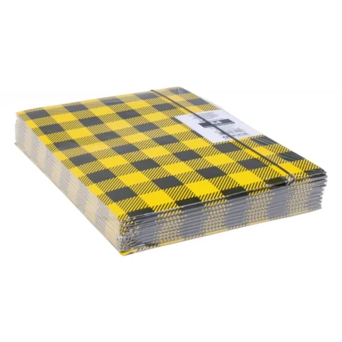 Teczka z gumką OFFICE PRODUCTS, karton/lakier, A4, 320gsm, 3-skrz., mix kolorów w kratę