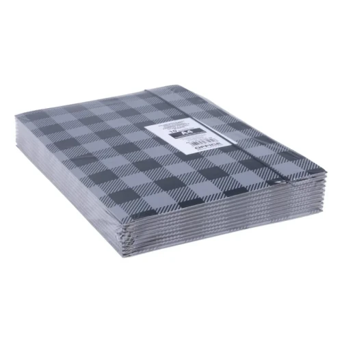 Teczka z gumką OFFICE PRODUCTS, karton/lakier, A4, 320gsm, 3-skrz., mix kolorów w kratę