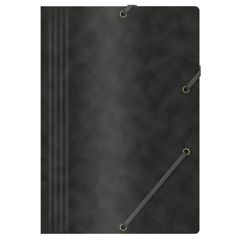 Teczka z gumką OFFICE PRODUCTS, preszpan, A4, 390gsm, 3-skrz., czarna