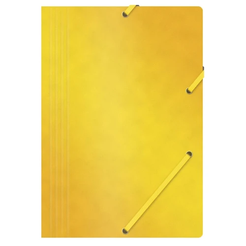 Teczka z gumką OFFICE PRODUCTS, preszpan, A4, 390gsm, 3-skrz., żółta