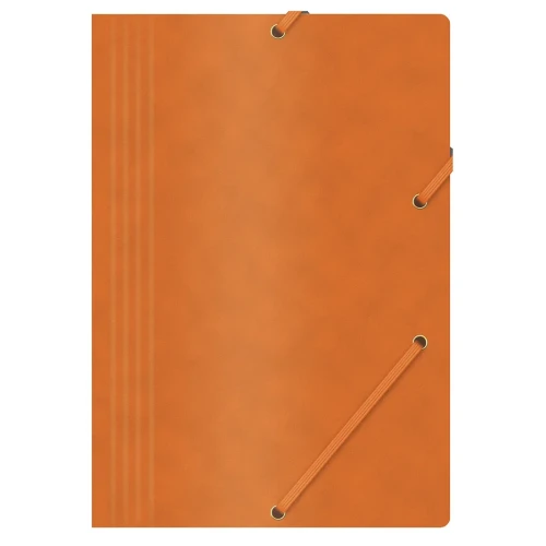 Teczka z gumką OFFICE PRODUCTS, preszpan, A4, 390gsm, 3-skrz., pomarańczowa