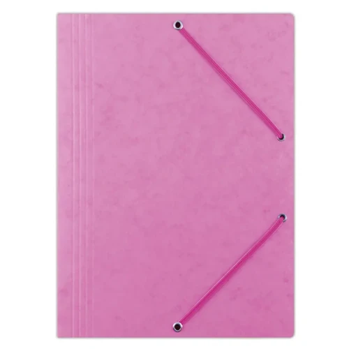 Teczka z gumką OFFICE PRODUCTS, preszpan, A4, 390gsm, 3-skrz., różowa