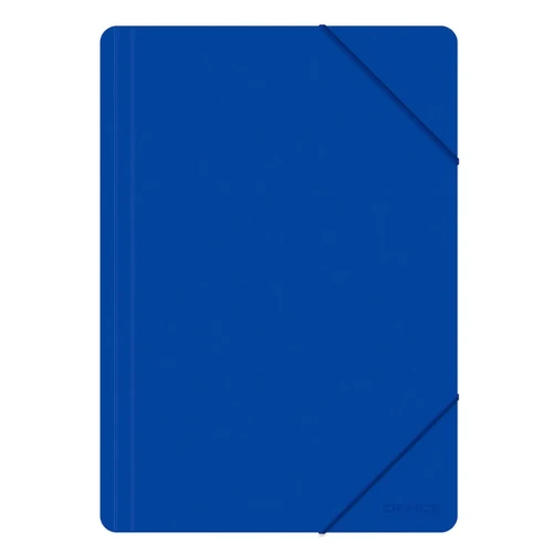 Teczka z gumką OFFICE PRODUCTS, A4, PP, 500mikr., 3-skrz., niebieska