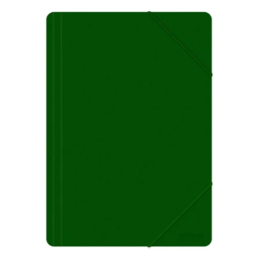 Teczka z gumką OFFICE PRODUCTS, A4, PP, 500mikr., 3-skrz., zielona