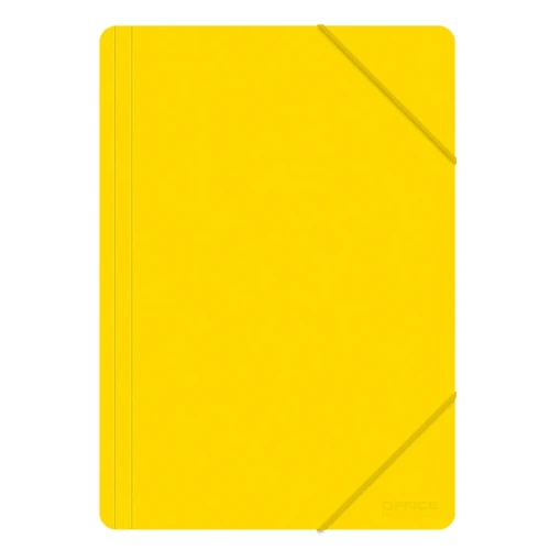 Teczka z gumką OFFICE PRODUCTS, A4, PP, 500mikr., 3-skrz., żółta