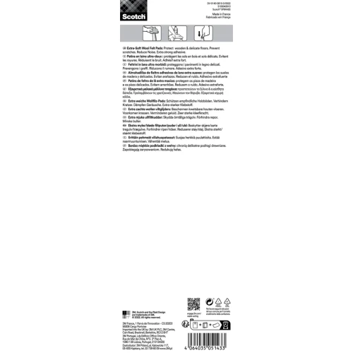 Ultra odporna podkładka filcowa SCOTCH, prostokąt, 215x80mm, 1 szt., czarny