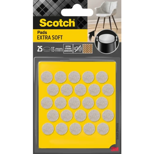 Podkładki przylepne SCOTCH, samoprzylepne, okrągłe, 13mm, 25 szt., beżowe